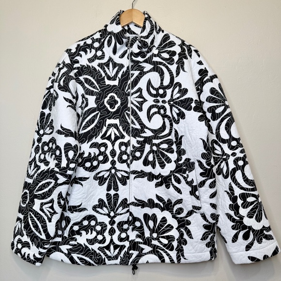 ZARA | NEW Retro Printed Quilted Zip Up Dual Pockets Comfy Oversized Jacket - Picture 2 of 16